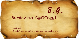 Burdovits Gyöngyi névjegykártya